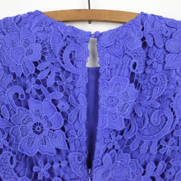 NWT J. Crew Lace Overlay Blue Sheath Dress, Cocktail Dress, Wedding Guest Dress - Picture 8 of 9